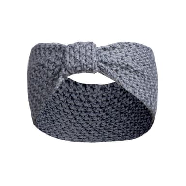 Stickat hårband / pannband Grå