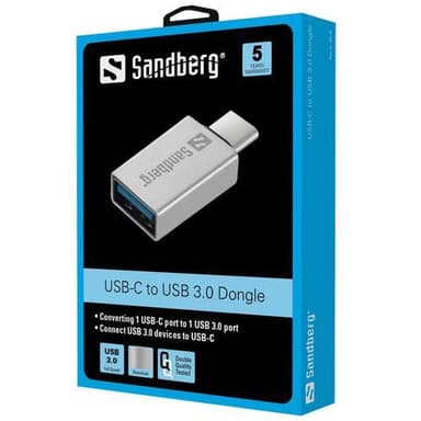 USB-C to USB 3.0 Dongle, Silver