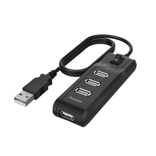 Aubergine læser hjerne Hub USB-A 2.0 Switch 4x Portar 480 Mbit/s Svart - Elgiganten