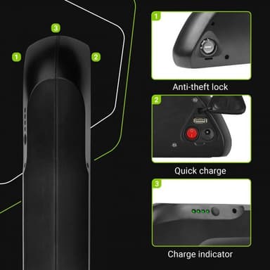 Green Cell elcykelbatteri 36V 13Ah med laddare