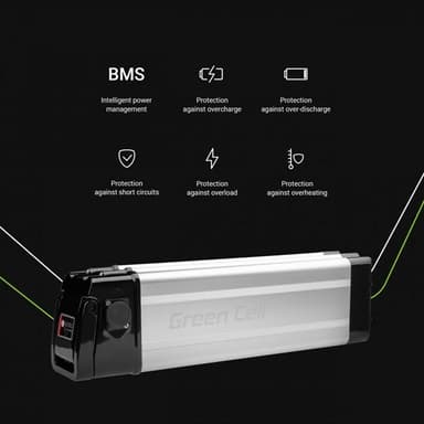 Green Cell elcykelbatteri Silverfish  36V 14.5Ah med laddare