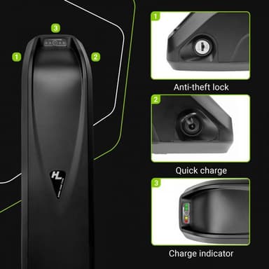 Green Cell elcykelbatteri 36V 13Ah med laddare