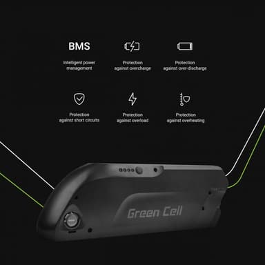 Green Cell elcykelbatteri 36V 13Ah med laddare