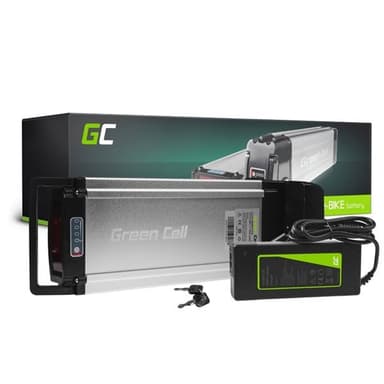 Green Cell elcykelbatteri bakre ställ 36V 12Ah 425x147x100mm med laddare - RCA