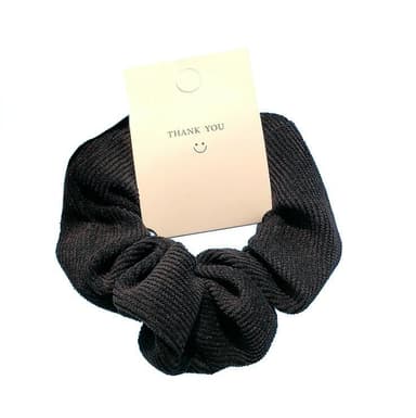 Svart scrunchie med räfflat mönster