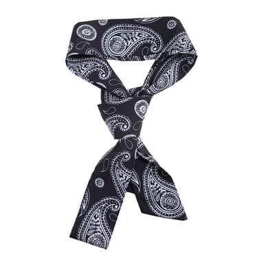 Scarf i silkesmaterial till håret, Vit/Svart