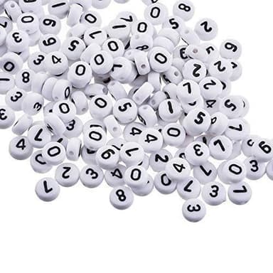 200 Pärlor med Siffror, Vit