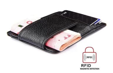 RFID Plånbok med magnetisk sedelklämma - Svart