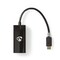 Nedis USB Typ C-adapterkabel | Typ-C, hane - RJ45-hona (8P8C) | 0.2 m | Antracit