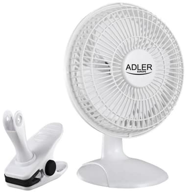Adler Fläkt 15 cm med Klämma och Stativ, Vit