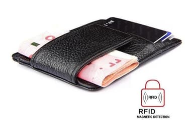 RFID Plånbok med magnetisk sedelklämma - Svart