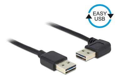 DeLOCK USB-kabel, ha - ha, vändbar kontakt, vinklad, 1m