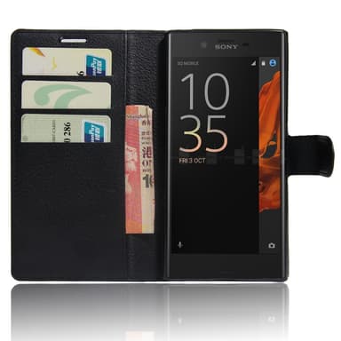 Sony Xperia XZs / XZ Litchi Grain Plånboksfodral - Svart
