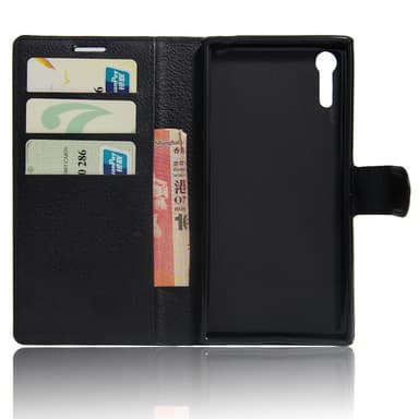 Sony Xperia XZs / XZ Litchi Grain Plånboksfodral - Svart