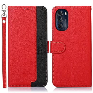 KHAZNEH Motorola Moto G 5G 2022 Plånboksfodral - Röd/Svart