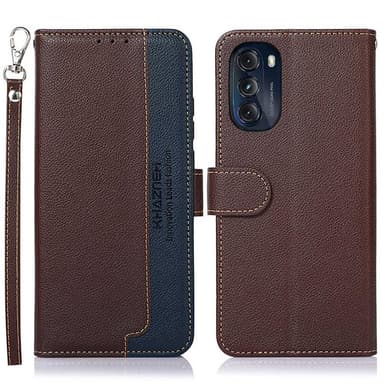 KHAZNEH Motorola Moto G 5G 2022 Plånboksfodral - Brun/Blå