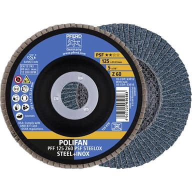 PFERD 67666125 POLIFAN-slipskiva PFF 125 Z 60 PSF