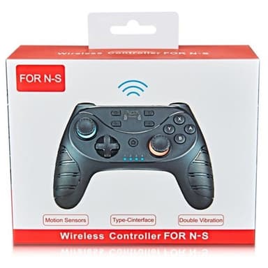 Trådlös handkontroll med Bluetooth till Switch Pro Svart