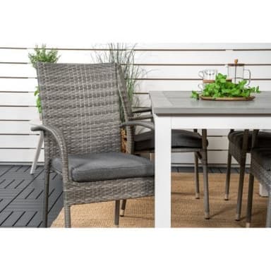 Loungestol/karmstol med dyna anna - grå