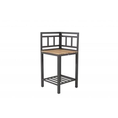 Arbetsbänk / hörndel till utekök mexico 60x60x127 cm - svart / teak