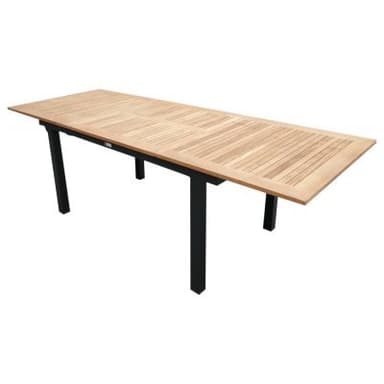 Utebord / matbord förlängningsbart panama 152/210x90 cm - teak / svart