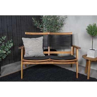 Loungesoffa/loungebänk peter - svart / akacia/trä