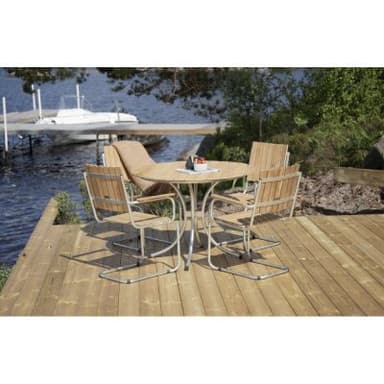 Utegrupp/matgrupp holmsund - 1 st matbord + 4 st matstol - teak / stål
