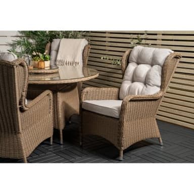 Loungefåtölj 2-pack washington med dynor - natur / ljusbeige