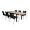 Utebord / matbord förlängningsbart panama 152/210x90 cm - teak / svart