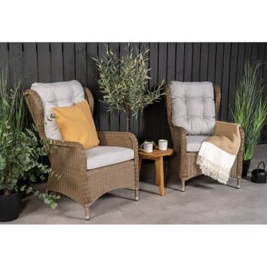 Loungefåtölj 2-pack washington med dynor - natur / ljusbeige