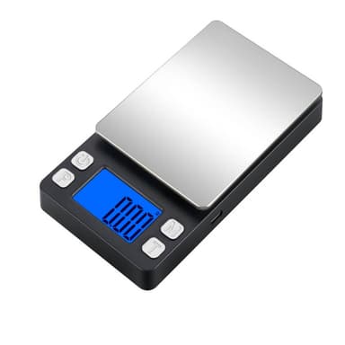 Liten digital våg 1000g/0,1g Svart