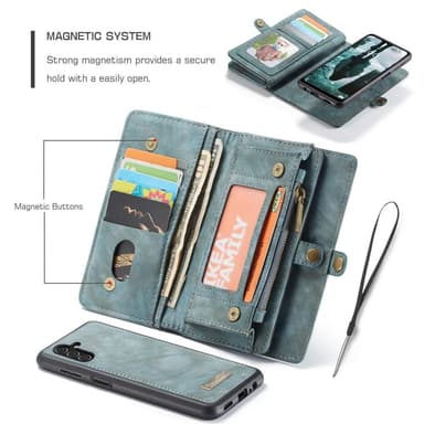 CASEME Samsung Galaxy A13 5G / A04s 4G Retro läder plånboksfodral - Blå