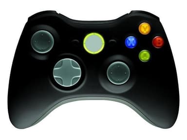 Trådlös handkontroll till Xbox 360 (Svart)