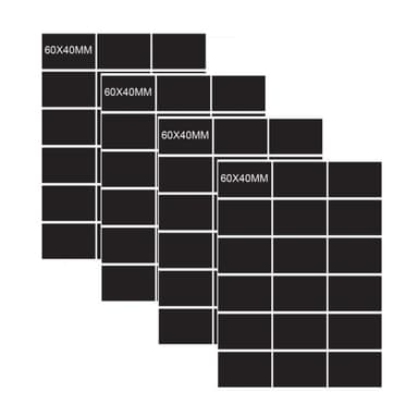 Svarta tavla Stickers PVC Svart 60x40 cm 4-Sheets 72-Pices
