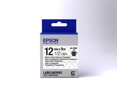 Epson etikettkassett transparent – LK-4TBN klar svart/klar 12/9, Svart