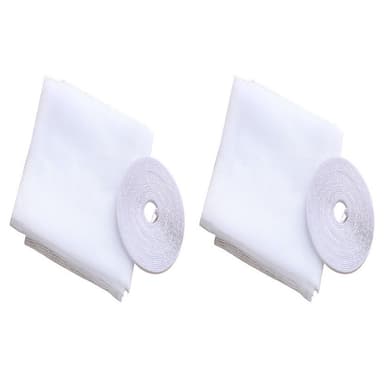 Window Screen Mesh Gardin med kardborreband 1,3 x 1,5 m 2-Pack Vit