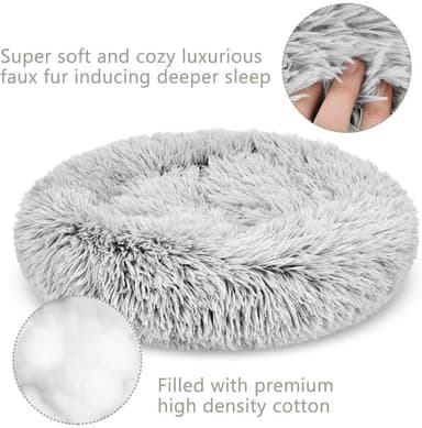 INF Mjuk och gosig hundbädd diameter 70 cm Ljusgrå