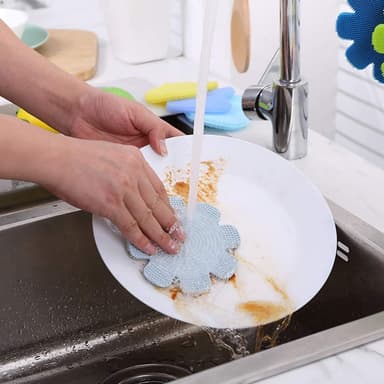 Dubbelsidig disksvamp / diskborste silikon Blå