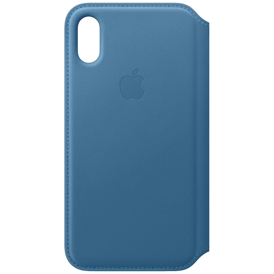 iPhone Xs läder foliofodral (blå)
