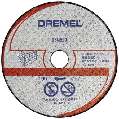 Separationspår rakt 77 mm Dremel DSM520 2615S520JB 2 st