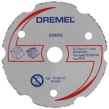 Separationspår rakt 77 mm Dremel DSM500 2615S500JB 1 st