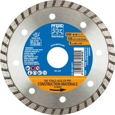 Diamantkapskiva PFERD 68012222 Diameter 125 mm 1 st