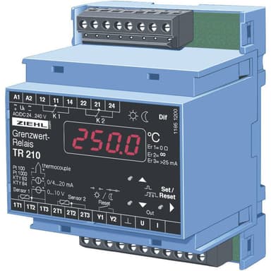 Ziehl TR 210 Termostat KTY -270 till 1820 °C Relä 5 A,