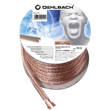 Oehlbach 101 Högtalarkabel 2 x 1.50 mm² Transparent 10