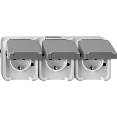 Schneider Electric 3x Komplett Vägguttag lock AQUASTAR