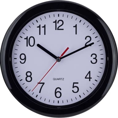 EUROTIME 22221 Kvarts Väggklocka 25 cm Svart