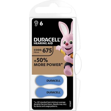 Duracell 675AC Hörapparatbatterier ZA 675 Zink-luft 630