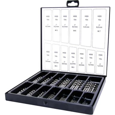 RUKO A214195 HSS Metall-spiralborrset Slipat DIN 338 1