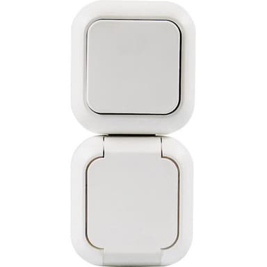 REV Strömställare/uttag kombi Vit 005436