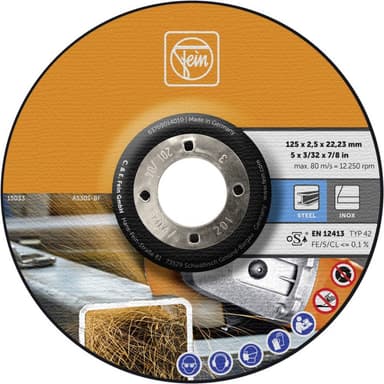 Kapskiva bockad 125 mm 2.5 mm Fein 63709014010 25 st